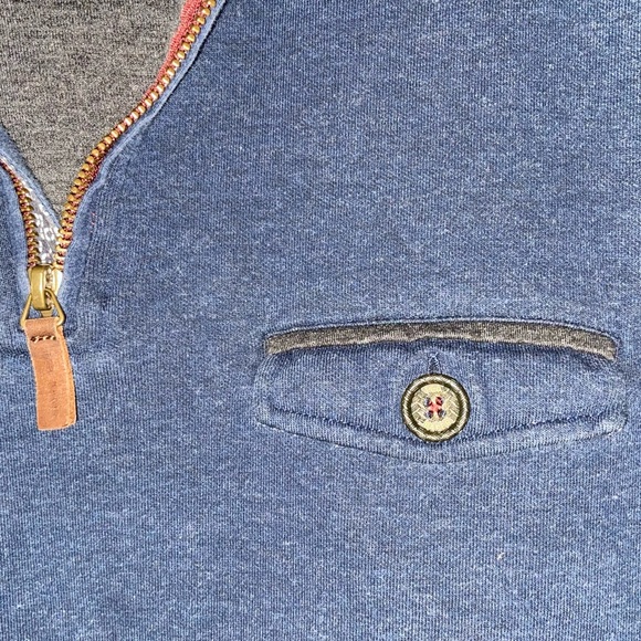 TED BAKER London Navy Blue Valerio Sweater Half Zip Pullover Size Small - Picture 8 of 15